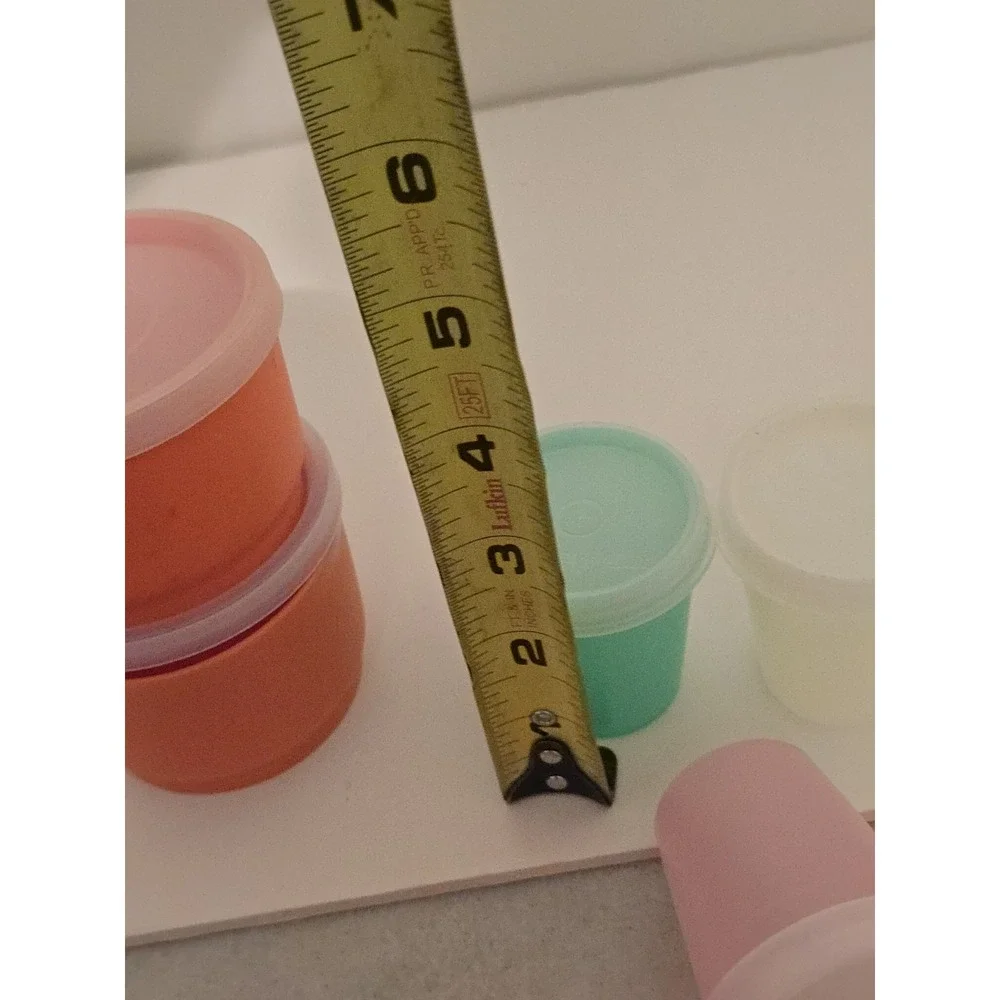 Tupperware 7pc Mini Round 4oz Plastic Food Storage Set Snap Lids Mixed Colors